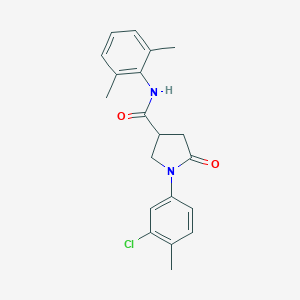 molecular formula C20H21ClN2O2 B298320 1-(3-chloro-4-methylphenyl)-N-(2,6-dimethylphenyl)-5-oxopyrrolidine-3-carboxamide 