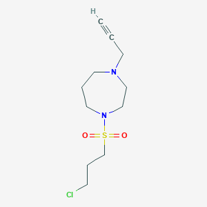molecular formula C11H19ClN2O2S B2983200 1-(3-Chloropropylsulfonyl)-4-prop-2-ynyl-1,4-diazepane CAS No. 2305296-00-6
