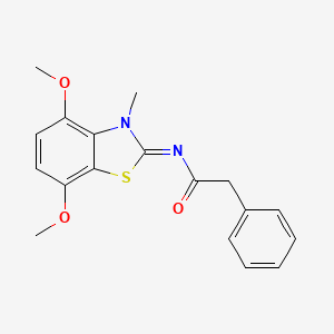 molecular formula C18H18N2O3S B2983209 (Z)-N-(4,7-dimethoxy-3-methylbenzo[d]thiazol-2(3H)-ylidene)-2-phenylacetamide CAS No. 868370-88-1