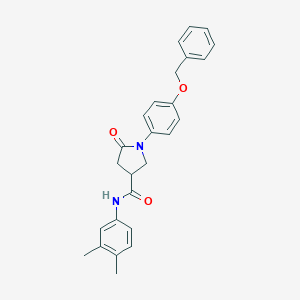 molecular formula C26H26N2O3 B298321 1-[4-(benzyloxy)phenyl]-N-(3,4-dimethylphenyl)-5-oxopyrrolidine-3-carboxamide 