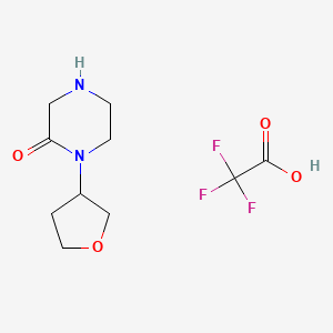 molecular formula C10H15F3N2O4 B2983212 1-(Oxolan-3-yl)piperazin-2-one;2,2,2-trifluoroacetic acid CAS No. 2173996-47-7