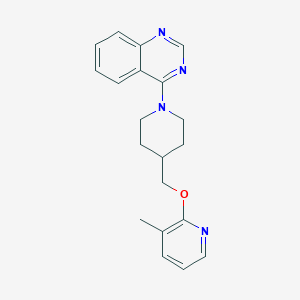 molecular formula C20H22N4O B2983213 4-(4-{[(3-Methylpyridin-2-yl)oxy]methyl}piperidin-1-yl)quinazoline CAS No. 2197486-88-5