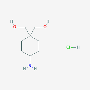 molecular formula C8H18ClNO2 B2983214 [4-Amino-1-(hydroxymethyl)cyclohexyl]methanol;hydrochloride CAS No. 2408968-41-0