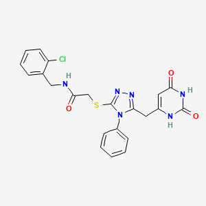 N-[(2-chlorophenyl)methyl]-2-({5-[(2,6-dioxo-1,2,3,6-tetrahydropyrimidin-4-yl)methyl]-4-phenyl-4H-1,2,4-triazol-3-yl}sulfanyl)acetamide