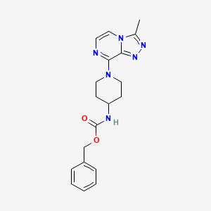 molecular formula C19H22N6O2 B2983222 Benzyl (1-(3-methyl-[1,2,4]triazolo[4,3-a]pyrazin-8-yl)piperidin-4-yl)carbamate CAS No. 2034461-61-3