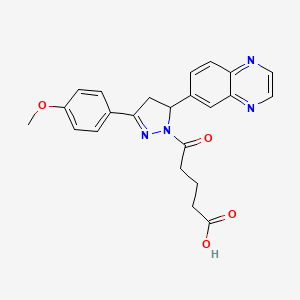 5-(3-(4-methoxyphenyl)-5-(quinoxalin-6-yl)-4,5-dihydro-1H-pyrazol-1-yl)-5-oxopentanoic acid