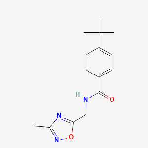 molecular formula C15H19N3O2 B2983229 4-(tert-butyl)-N-((3-methyl-1,2,4-oxadiazol-5-yl)methyl)benzamide CAS No. 1207046-11-4