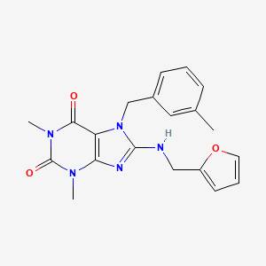 molecular formula C20H21N5O3 B2983249 8-((furan-2-ylmethyl)amino)-1,3-dimethyl-7-(3-methylbenzyl)-1H-purine-2,6(3H,7H)-dione CAS No. 359901-71-6