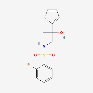 2-bromo-N-(2-hydroxy-2-(thiophen-2-yl)propyl)benzenesulfonamide