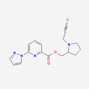 [1-(prop-2-yn-1-yl)pyrrolidin-2-yl]methyl 6-(1H-pyrazol-1-yl)pyridine-2-carboxylate