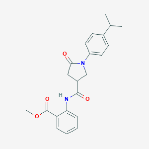 molecular formula C22H24N2O4 B298326 Methyl 2-[({5-oxo-1-[4-(propan-2-yl)phenyl]pyrrolidin-3-yl}carbonyl)amino]benzoate 