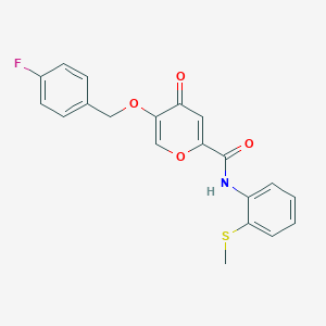 5-((4-fluorobenzyl)oxy)-N-(2-(methylthio)phenyl)-4-oxo-4H-pyran-2-carboxamide