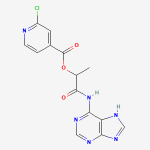 1-[(9H-purin-6-yl)carbamoyl]ethyl 2-chloropyridine-4-carboxylate