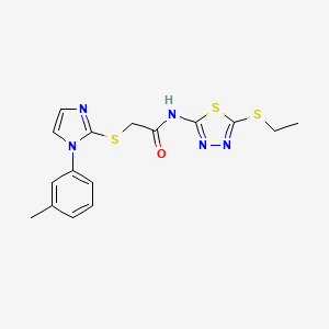 N-[5-(ethylthio)-1,3,4-thiadiazol-2-yl]-2-[[1-(3-methylphenyl)-2-imidazolyl]thio]acetamide