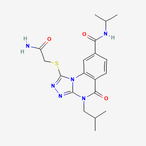 1-((2-amino-2-oxoethyl)thio)-4-isobutyl-N-isopropyl-5-oxo-4,5-dihydro-[1,2,4]triazolo[4,3-a]quinazoline-8-carboxamide