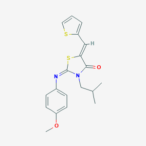 molecular formula C19H20N2O2S2 B298328 3-Isobutyl-2-[(4-methoxyphenyl)imino]-5-(2-thienylmethylene)-1,3-thiazolidin-4-one 
