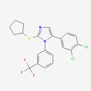 2-(cyclopentylthio)-5-(3,4-dichlorophenyl)-1-(3-(trifluoromethyl)phenyl)-1H-imidazole