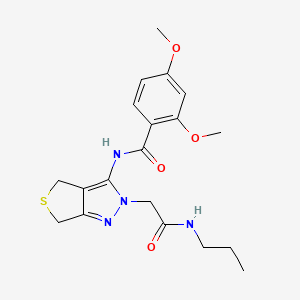 molecular formula C19H24N4O4S B2983283 2,4-dimethoxy-N-(2-(2-oxo-2-(propylamino)ethyl)-4,6-dihydro-2H-thieno[3,4-c]pyrazol-3-yl)benzamide CAS No. 1105247-14-0