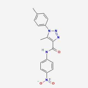 molecular formula C17H15N5O3 B2983284 5-甲基-1-(4-甲基苯基)-N-(4-硝基苯基)-1H-1,2,3-三唑-4-甲酰胺 CAS No. 923106-88-1