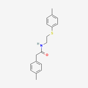 molecular formula C18H21NOS B2983287 2-(4-methylphenyl)-N-{2-[(4-methylphenyl)sulfanyl]ethyl}acetamide CAS No. 477886-00-3