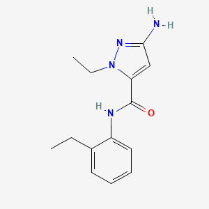 molecular formula C14H18N4O B2983292 3-amino-1-ethyl-N-(2-ethylphenyl)-1H-pyrazole-5-carboxamide CAS No. 1856068-06-8