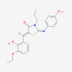 molecular formula C22H24N2O4S B298330 5-(3-Ethoxy-2-hydroxybenzylidene)-2-[(4-methoxyphenyl)imino]-3-propyl-1,3-thiazolidin-4-one 