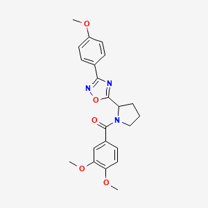 molecular formula C22H23N3O5 B2983301 5-[1-(3,4-Dimethoxybenzoyl)pyrrolidin-2-yl]-3-(4-methoxyphenyl)-1,2,4-oxadiazole CAS No. 1787984-56-8