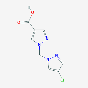 molecular formula C8H7ClN4O2 B2983302 1-[(4-氯-1H-吡唑-1-基)甲基]-1H-吡唑-4-羧酸 CAS No. 1006452-63-6