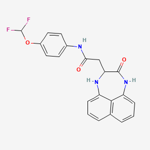 molecular formula C21H17F2N3O3 B2983305 N-[4-(difluoromethoxy)phenyl]-2-(3-oxo-1,2,3,4-tetrahydronaphtho[1,8-ef][1,4]diazepin-2-yl)acetamide CAS No. 1009520-38-0