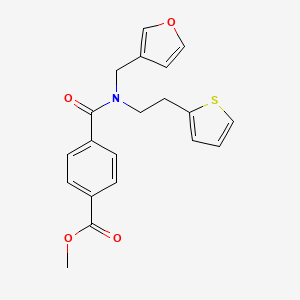 molecular formula C20H19NO4S B2983307 Methyl 4-((furan-3-ylmethyl)(2-(thiophen-2-yl)ethyl)carbamoyl)benzoate CAS No. 1421458-40-3