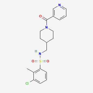 3-chloro-2-methyl-N-((1-nicotinoylpiperidin-4-yl)methyl)benzenesulfonamide