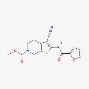 molecular formula C15H13N3O4S B2983325 3-氰基-2-(呋喃-2-甲酰胺基)-4,5-二氢噻吩并[2,3-c]吡啶-6(7H)-甲酸甲酯 CAS No. 886954-33-2