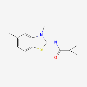 N-(3,5,7-trimethyl-1,3-benzothiazol-2-ylidene)cyclopropanecarboxamide