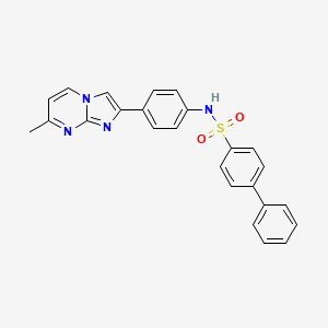 molecular formula C25H20N4O2S B2983328 N-[4-(7-methylimidazo[1,2-a]pyrimidin-2-yl)phenyl]biphenyl-4-sulfonamide CAS No. 923173-38-0