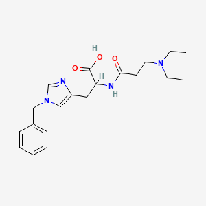 molecular formula C20H28N4O3 B2983335 3-(1-Benzyl-1H-imidazol-4-yl)-2-(3-(diethylamino)propanamido)propanoic acid CAS No. 2055839-74-0