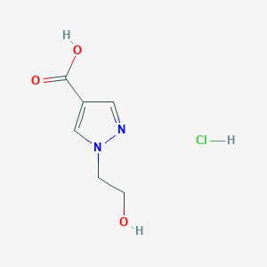 1-(2-Hydroxyethyl)pyrazole-4-carboxylic acid;hydrochloride