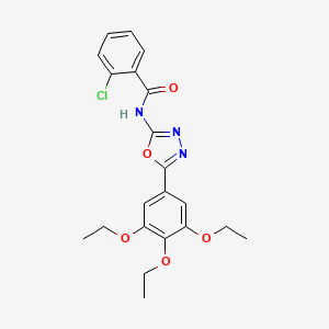 2-chloro-N-[5-(3,4,5-triethoxyphenyl)-1,3,4-oxadiazol-2-yl]benzamide