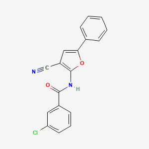 3-chloro-N-(3-cyano-5-phenylfuran-2-yl)benzamide