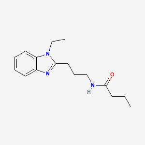 molecular formula C16H23N3O B2983352 N-[3-(1-ethylbenzimidazol-2-yl)propyl]butanamide CAS No. 850923-51-2