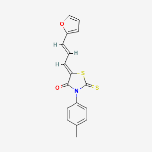 molecular formula C17H13NO2S2 B2983353 (Z)-5-((E)-3-(furan-2-yl)allylidene)-2-thioxo-3-(p-tolyl)thiazolidin-4-one CAS No. 862117-00-8