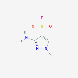 molecular formula C4H6FN3O2S B2983355 3-amino-1-methyl-1H-pyrazole-4-sulfonyl fluoride CAS No. 2172118-87-3