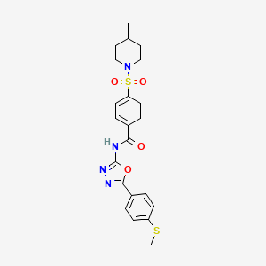 4-((4-methylpiperidin-1-yl)sulfonyl)-N-(5-(4-(methylthio)phenyl)-1,3,4-oxadiazol-2-yl)benzamide
