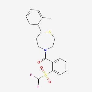 (2-((Difluoromethyl)sulfonyl)phenyl)(7-(o-tolyl)-1,4-thiazepan-4-yl)methanone