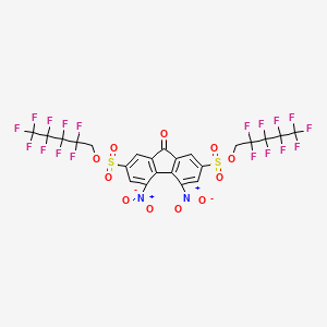 molecular formula C23H8F18N2O11S2 B2983372 di(2,2,3,3,4,4,5,5,5-nonafluoropentyl) 4,5-dinitro-9-oxo-9H-2,7-fluorenedisulphonate CAS No. 254980-69-3