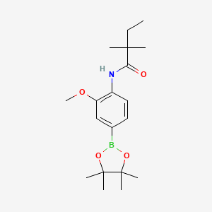 molecular formula C19H30BNO4 B2983374 N-(2-methoxy-4-(4,4,5,5-tetramethyl-1,3,2-dioxaborolan-2-yl)phenyl)-2,2-dimethylbutanamide CAS No. 2246765-36-4