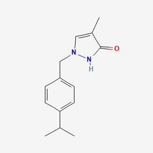 molecular formula C14H18N2O B2983378 4-Methyl-1-{[4-(propan-2-yl)phenyl]methyl}-1H-pyrazol-3-ol CAS No. 301818-75-7