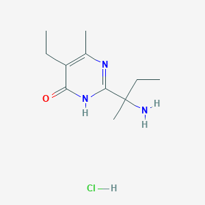 molecular formula C11H20ClN3O B2983383 2-(2-Aminobutan-2-yl)-5-ethyl-6-methyl-1,4-dihydropyrimidin-4-one hydrochloride CAS No. 1354950-93-8