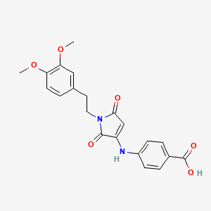 molecular formula C21H20N2O6 B2983391 4-((1-(3,4-二甲氧基苯乙基)-2,5-二氧代-2,5-二氢-1H-吡咯-3-基)氨基)苯甲酸 CAS No. 920945-27-3