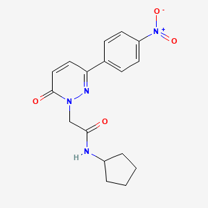 molecular formula C17H18N4O4 B2983393 N-环戊基-2-[3-(4-硝基苯基)-6-氧代哒嗪-1-基]乙酰胺 CAS No. 899990-60-4