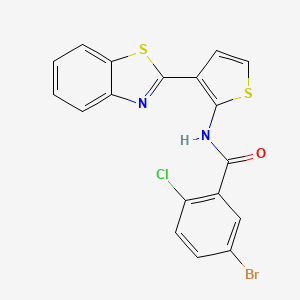 molecular formula C18H10BrClN2OS2 B2983395 N-(3-(苯并[d]噻唑-2-基)噻吩-2-基)-5-溴-2-氯苯甲酰胺 CAS No. 1209938-85-1